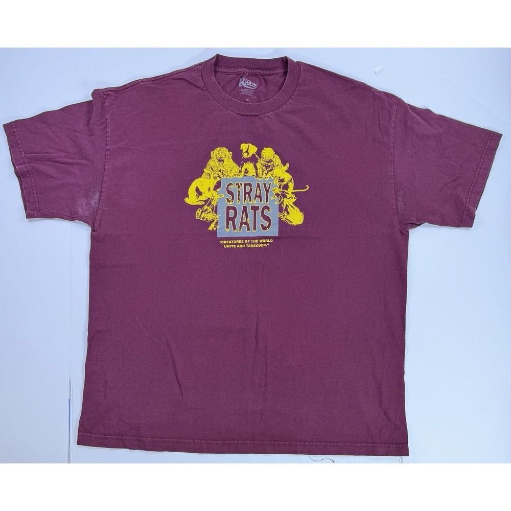 Stray Rats Miami Dade County Graphic T Shirt XL Maroon Streetwear